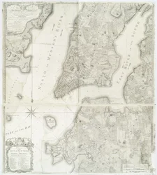 Plano da cidade de Nova York na América do Norte, pesquisado nos anos de 1766 e 1767, publicado no Atlas de Faden, 1776